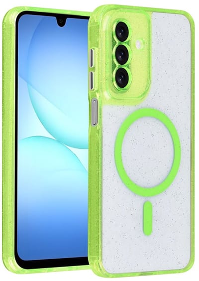 TUNIQ Back cover - Galaxy A17 - Groen - Glitter Design - Schokabsorberende Bumper