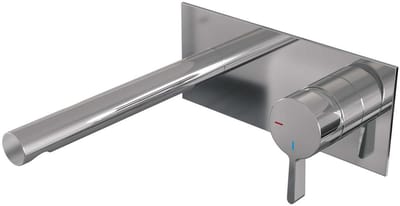 Brauer Chrome Edition Inbouw Wastafelmengkraan met Rechte Uitloop en Afdekplaat Model E1 Chroom