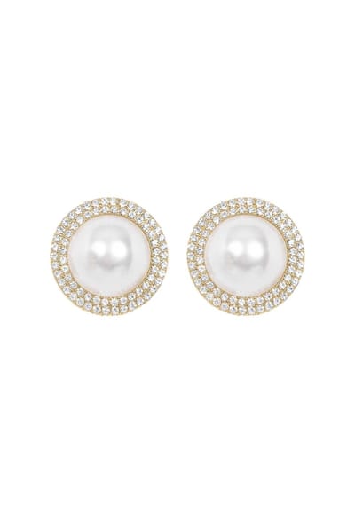 Margot Bardot Mallory Pearl Studs Gold