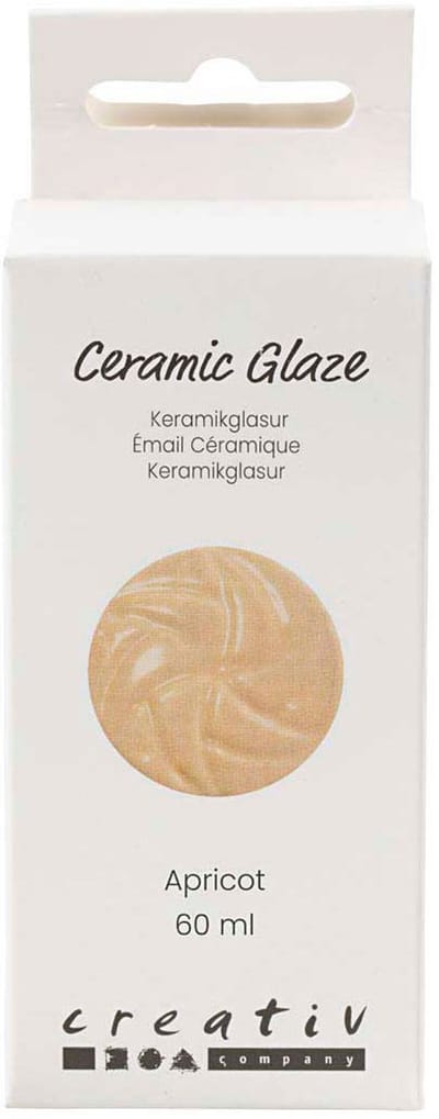 Creativ Company keramiek glazuur apricot 60ml - glanzend dekkend.