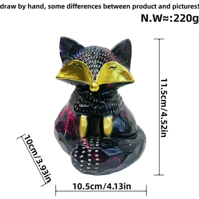 Nieuwe Cartoon Vos Ornamenten Leuke Schattige Beeldje Huis Modelkamer Decoratie Kantoor Bureau Decoratie Cadeau black