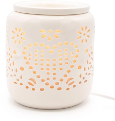Candle-Brothers Elektrische geurlamp - hartpatroon - wit - 22x14,5x14,5 cm - met stekker