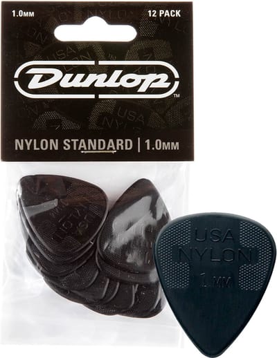 Dunlop 44-P-100 Plectrums 1.00 mm Zwart 12-Pack Gitaar Accessoire Voor Optimaal Spelgevoel en Nauwkeurige Controle