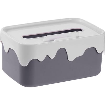 Bureaublad Tissue Box Leuke Multifunctionele Papieren Handdoek Opbergdoos voor Thuis Woonkamer Koffietafel grijze kleur