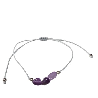 Aramat Jewels | Armbanden | Verstelbare Geboortesteen Armband | Februari - Amethist | |2mm | Metaal | Kinderen, Volwassenen | Verkleurd niet
