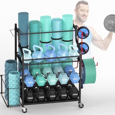 Halterstandaard voor Thuisgym - Multifunctioneel Rek met Wielen en Haken