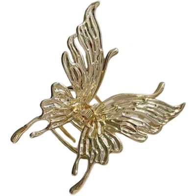 Vlinder Haarclips voor Vrouwen Metaal Antislip Glanzend Haar Klauwen Elegante Vlinder Haaraccessoires voor Dagelijks Gebruik Bruiloften Feest goud