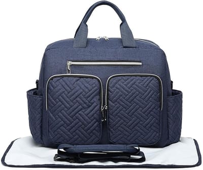 Famanu - Babyluiertas Grote Weekender Reizen Luiertas Stijlvol voor Mama en Papa, Convertible Travel Tote Messenger met Geïsoleerde Zakken