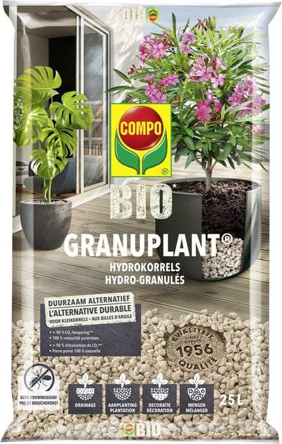 COMPO Bio Granuplant Hydrokorrels - plant- & drainagegranulaat - alternatief voor kleikorrels - zak 25L