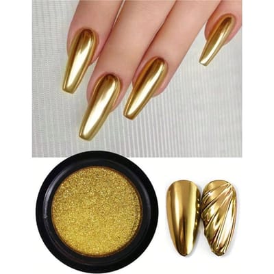 Spiegelnagelpoeder, Titaniumkleurig Massief Spiegelnagelkunstpoeder, Met Nail Art Decoratie Dotting Tool & Penseel