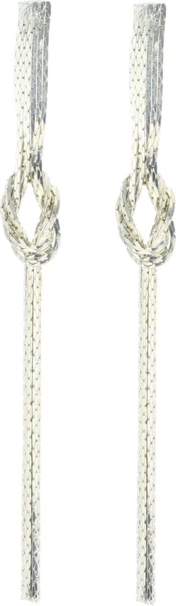 Behave - Oorhangers dames knoop design - Zilverkleur - Avondstijl