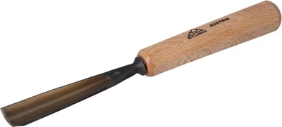 Houtsnijbeitel Vorm 7 - Gereedschap voor hout - Houtbewerking en decoratie - Ergonomisch houten handvat - 20 mm - Goud/beige