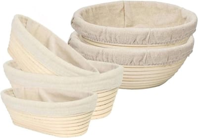 Broodmand Rattan - Rijsmand Deeg - Brood Bakken - Natuurlijk Materiaal - 17x12x6 cm - Natuurlijk