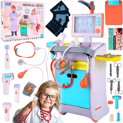 Playos® - Dokterstrolley - Grijs / Blauw -