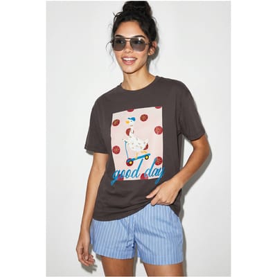 Gedrukte Relaxed Fit Crew Neck T-shirt