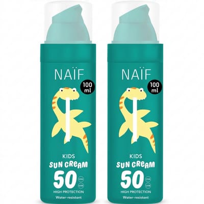 Naïf - Zonnebrand Lotion - Kids - Zonbescherming - SPF50 - UVA/UVB - Waterresistent - Met Parfum - 2x100ml