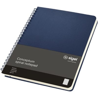 Sigel Spiraalblok Conceptum Hardcover CO826 Donkerblauw DIN A5 Geruit Aantal pagina's: 80