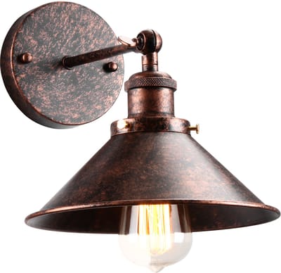 Wandlamp Industrieel 180° Draaibaar E27 Muurlamp Vintage Wandarmatuur voor Woonkamer Slaapkamer Roest