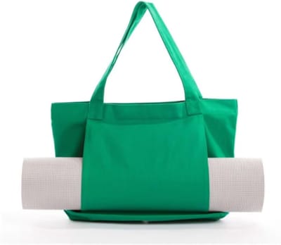Yoga Tote Bag met Draagriem - Grote Canvas Yoga Tas voor Dames - Multi-pocket Gym Tas voor Yoga Pilates Reizen Kantoor Strand - 35x46x37cm - Yoga Mat Niet Inbegrepen
