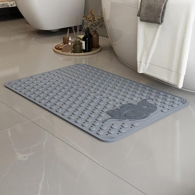 Badkamer Antislip Mat Douchehuis Kinderen Anti-val Mat Badkamer Badmat Milieuvriendelijke PVC Massage Mat 37*69cm gray