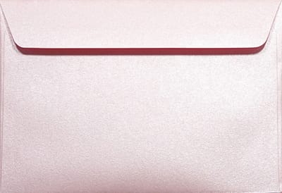 Metallic (parelmoer) roze enveloppen C6 - 114 x 162 mm - A6 - 25 stuks - NK natgelijmde - 120 gram - Majestic - Netuno
