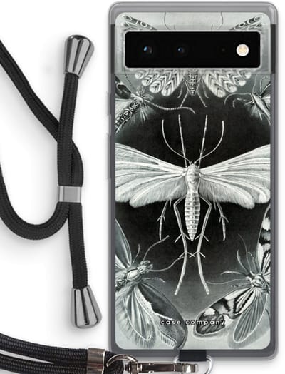 Case Company® - Hoesje met koord geschikt voor Google Pixel 6 hoesje met Koord - Haeckel Tineida - Telefoonhoesje met Zwart Koord - Bescherming aan alle Kanten en Over de Schermrand