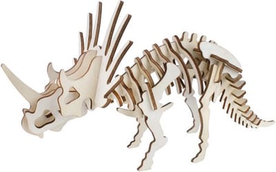 De Bouwplaats Houten Bouwpakket 3D Puzzel Triceratops Dinosaurus - 36 onderdelen