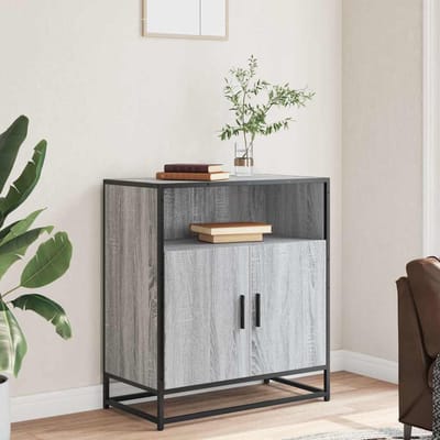 vidaXL - Dressoir - 68x35x76 - cm - bewerkt - hout - grijs - sonoma - eikenkleurig