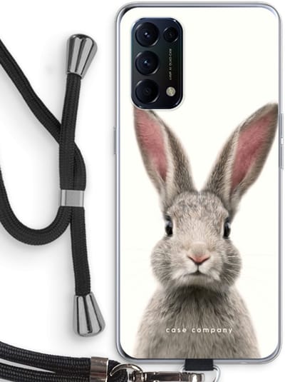 Case Company® - Hoesje met koord geschikt voor Oppo Find X3 Lite hoesje met Koord - Daisy - Telefoonhoesje met Zwart Koord - Bescherming aan alle Kanten en Over de Schermrand