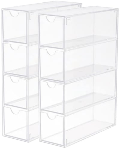 EXCITAT Stapelbare bureau-organizer - met lades voor accessoires - kantoorbenodigdheden, naaiwerk, knutselspullen, make-up, sieraden en briefpapier - 2 stuks