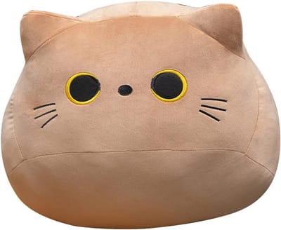 Schattig Bruin Kat Pluche Knuffeldier - Kawaii Gevuld Speelgoed Kussen Cadeau