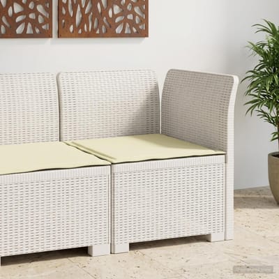 vidaXL - Eén-zits - Tuin - Sofa - met - Kussen - Rieten - Look - PP - Wit