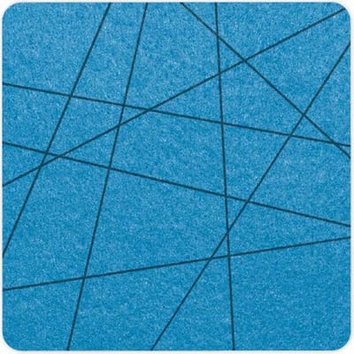 Lijnen vilt onderzetter vierkant - Lictblauw - 6 stuks – 10 x 10 cm - Tafeldecoratie - Glas onderzetter - Cadeau - Woondecoratie - Woonkamer - Tafelbescherming - Onderzetters Voor Glazen - Keukenbenodigdheden - Woonaccessoires - Tafelaccessoires