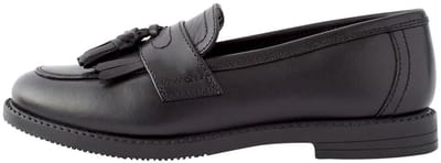 Next - Meisjes - Leren loafers met kwastjes voor school met smalle pasvorm (E) - Zwart