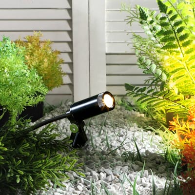Lindby - Buitenspots - 4lichts - aluminium, ABS - H: 7.5 cm - zwart - Inclusief lichtbronnen