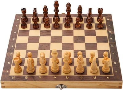 Schaakset Hout - Schaakbord Magnetisch - Familie Spel - Opvouwbaar Met Opbergvak - 29cm - Niet gespecificeerd