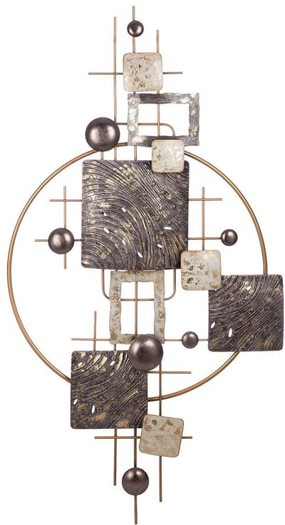 De echte Murcia Metalen wanddecoratie Grote 3D Metaal Schilderij Wanddecoratie-Geometrische abstract figuren 8x160x80 cm