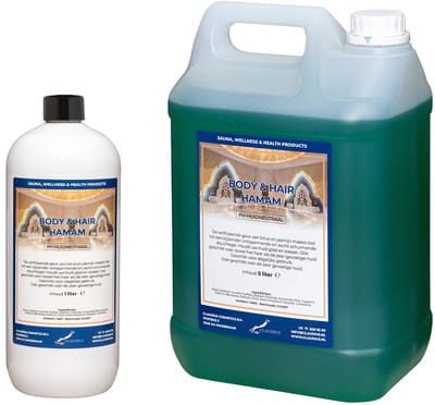 Body & Hair Hamam 1 liter + jerrycan navulling 5 liter - 2 in 1 voor lichaam en haar - voordeelverpakking