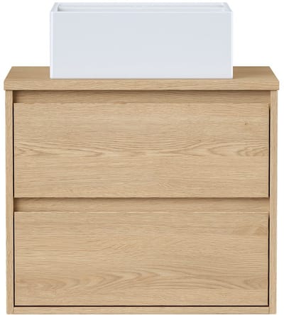 Vente-unique Hangmeubel voor badkamer met wastafel om erop te plaatsen - Eikenfineer - 60 cm - MILIPAM