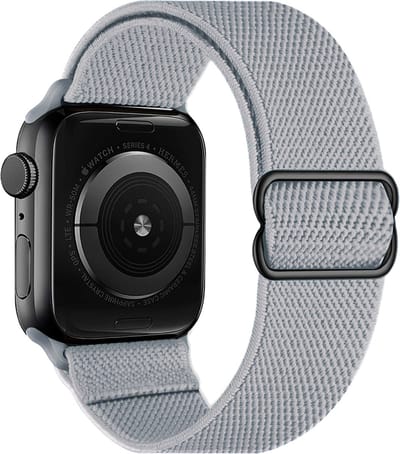 Horloge Band Geschikt voor Apple Watch 1-8 / SE (38/40/41 mm) Bandje Nylon Met Verstelbare Gesp - Grijs