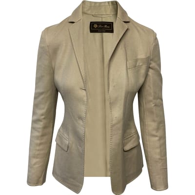 Loro Piana Eenknaps Blazer in Beige Kasjmier