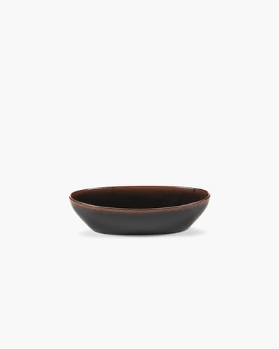 Serax Uncharted Out of Lines ovale bowl 23x12cm H5.5cm zwart bruin