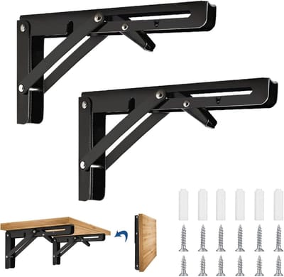 Folding Bracket Set van 300mm voor Hoekplanken, Stevige Ondersteuning, Vouwbare Steunen voor Thuis en Kantoor