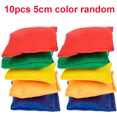 10 stuks 5/7 cm Vierkante Canvas Zachte Zandzakken - Draagbaar Binnen Buiten Kinder Speeltuin Gooi Spel Speelgoed Props