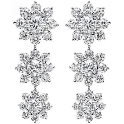 Diwenfu 100 % Argent Sterling S925 Tournesol Diamant & Saphir Boucle d'oreille Pendante Géométrique Bizuteria Boucle d'oreille Pierre Précieuse Femmes Orecchini blanc