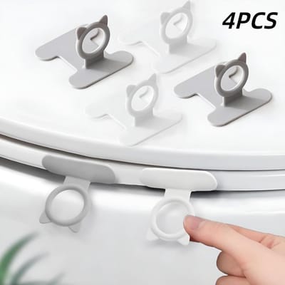 4 stuks - Toiletbrilverhoger - Siliconen - Dekselverhoger - Toiletbrilopheffer - Toiletaccessoires - Geschikt voor thuis, hotel, restaurant - Grijs - Wit - 4,7*3*5 cm