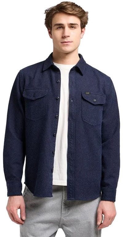Lee 112370567 Relaxed Fit Overhemd Met Lange Mouwen Blauw XL Man