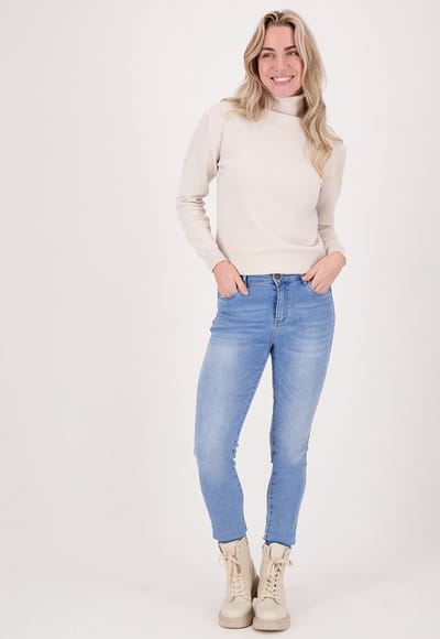Je m'appelle Dames Broek Slim fit Met stretch - Blauw - Maat M