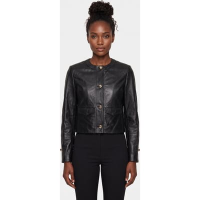 & Other Stories St Orla Leather Jacket Black Taglia: 32 | Giacche di pelle Outlet | Donna | Nero