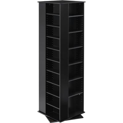 Media Opbergkast, CD Rek Toren, 34 Vakken Roterende Media Toren Rek voor CD's, DVD's, Boeken en Game Schijven, DVD Stand voor Woonkamer, Huis